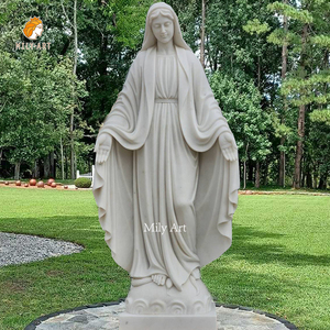 Mily tùy chỉnh bằng đá cẩm thạch trắng Virgin Mary bức tượng với mở tay cho ngoài trời nghĩa trang - Product Image 4