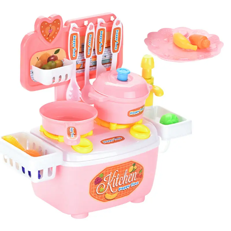 Kinder DIY Kombination Rollenspiel Mini Play House Küchen spielzeug Set Kleingeräte Kunststoff Pretend Play Küchen spielzeug für Mädchen