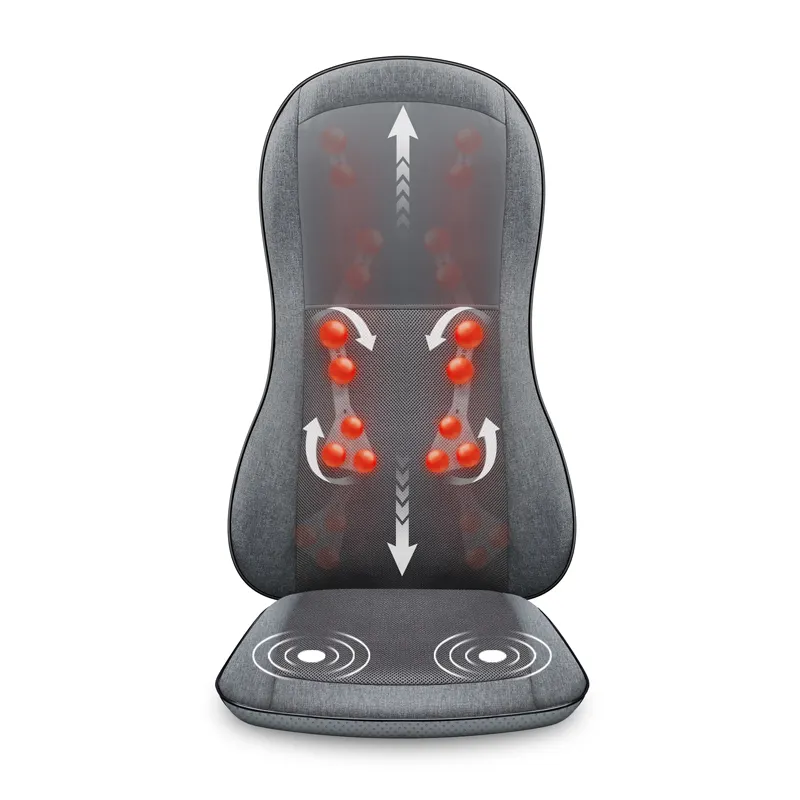 Comfier tam geri masajı ısı ile 2D/3D Shiatsu masaj koltuk minderi 10 masaj düğümleri,