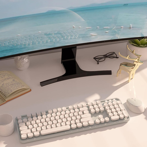 Combinaciones de ratón de teclado inalámbrico de ordenador colorido 2025, conexión sin caída de 2,4 GHz y ratón óptico