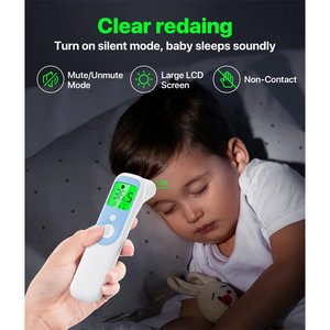 Termómetro infrarrojo eléctrico 4 en 1 para la frente, pantalla LCD grande, multifunción, con alarma de memoria grande, Material plástico, 2 unidades, 1, 2 unidades