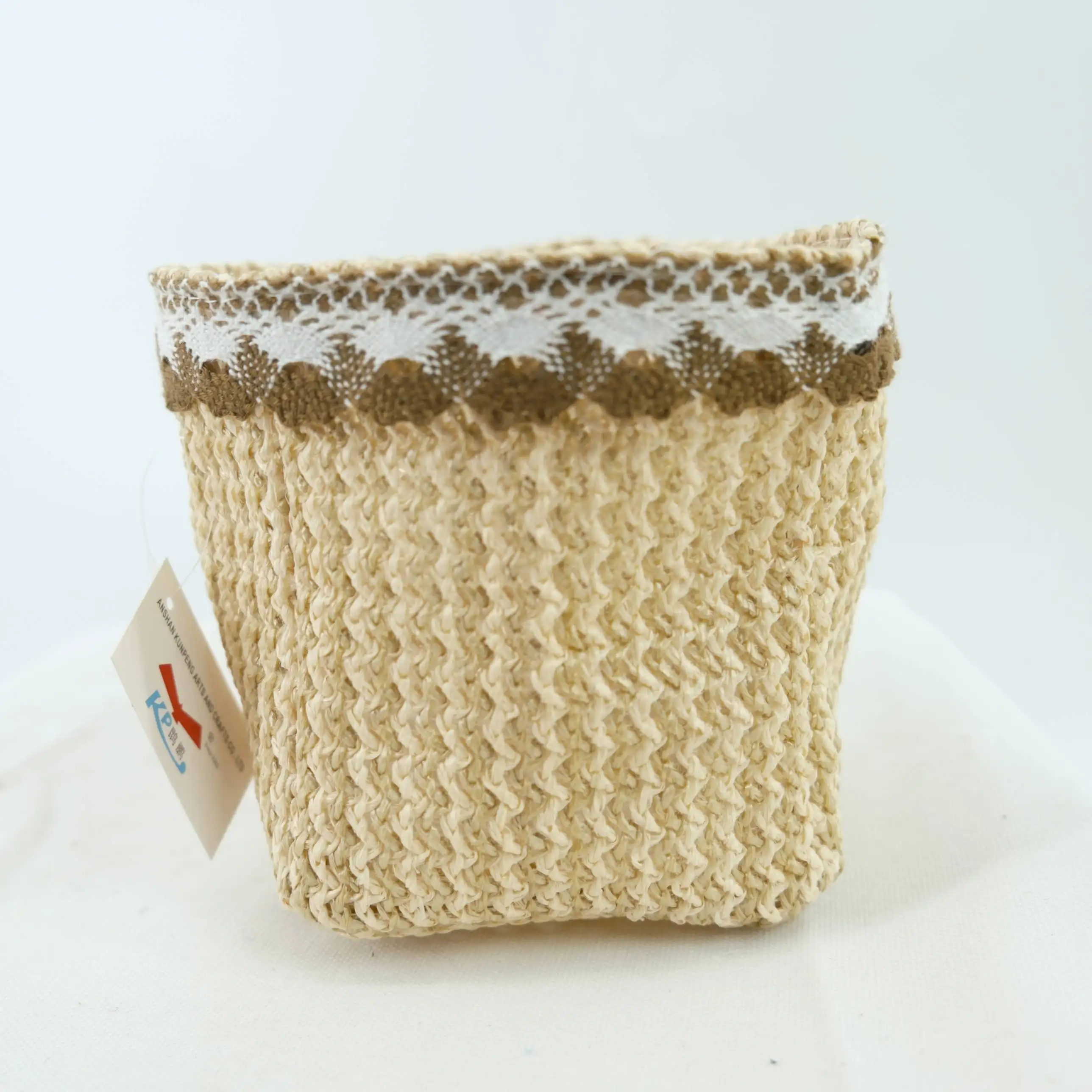 Panier de rangement coloré en macramé tissé à la main Pot de fleur hydroponique en plastique imperméable pour artisanat