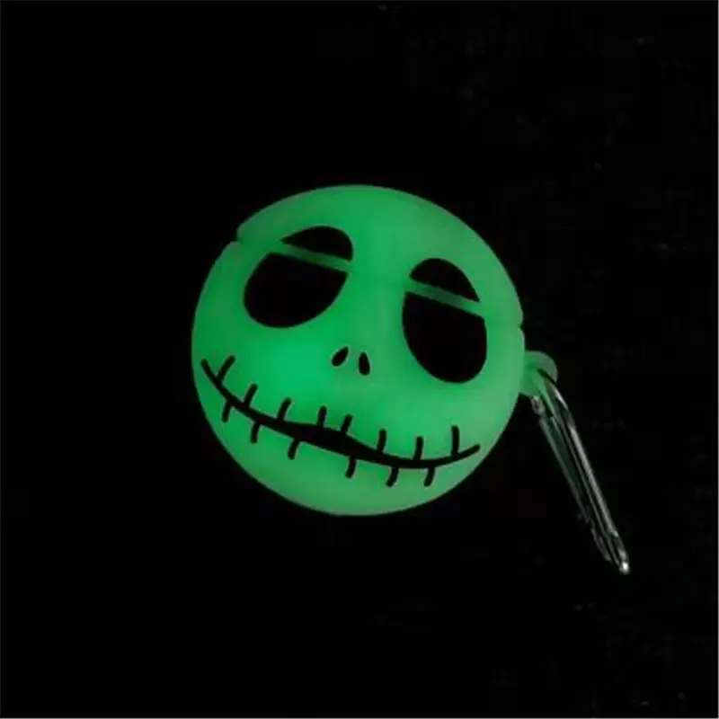 Skull Glow In Dark Hoofdtelefoon Case Siliconen Beschermende Oortelefoon Cover Accessoires Voor Apple Airpods 1/2