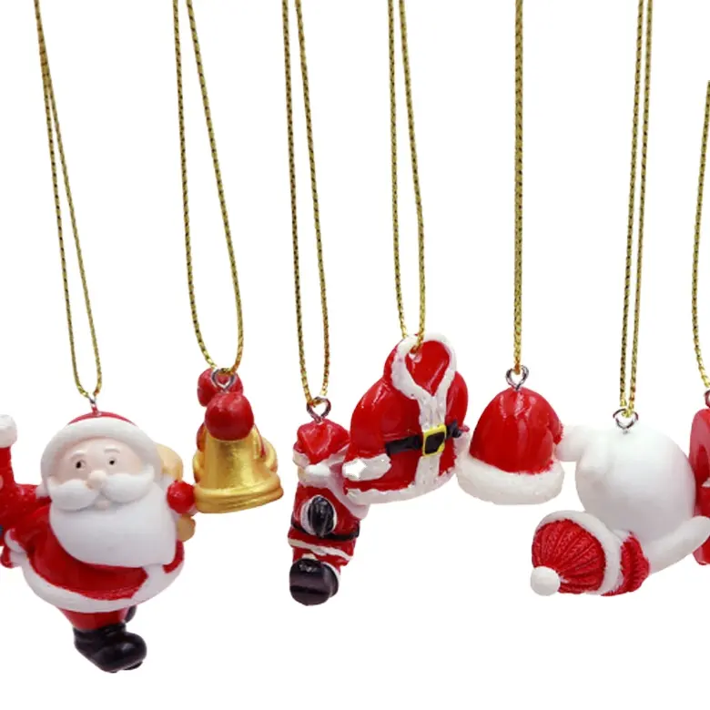 Mini Resina Di Natale Ornamenti Albero Di Natale In Miniatura Ornamenti di Santa Pupazzo di Neve di pan di Zenzero Piccolo Albero Di Natale Decorazioni