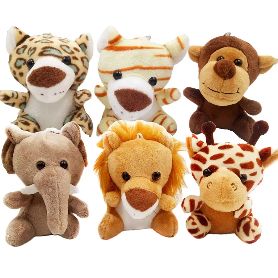 Llaveros de peluche A484 para niños, animales pequeños de Zoo, Premio divertido, pequeños, venta al por mayor