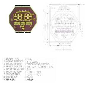 Werkseitig auf Lager Segment anzeige TN STN FSTN VA Bildschirm Lcd 7 Monochrom Segment Lcd Display