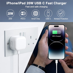 İngiltere tak 20W USB C güç adaptörü Chargeur iphone şarj aleti hızlı şarj kablo adaptörü apple iphone şarj cihazı 16 şarj için - Product Image 3