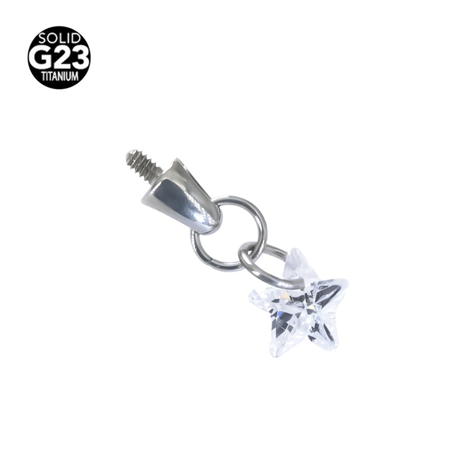 White five-pointed star jewelry head
