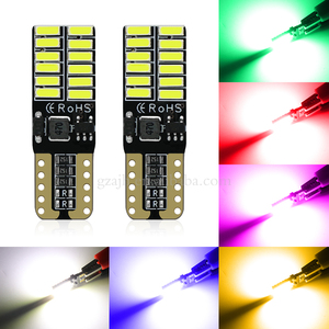 T10 4014 <span class=keywords><strong>24SMD</strong></span> LED שבב רוחב אור רישיון צלחת אור רכב פנים אור עם רב צבע