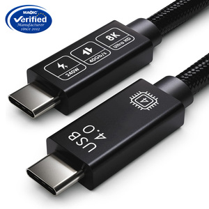工厂大促销0.5M 1M 2M 240W USB4 8K60HZ 40gdps音视频传输USB C型快速充电数据线 - Product Image 3