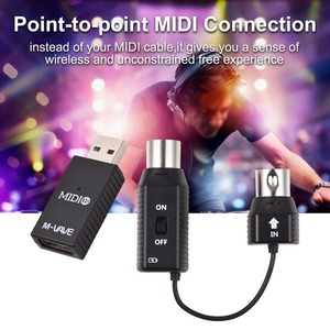 M-VAVE MS1ระบบส่งสัญญาณไร้สายขนาดเล็ก, อะแดปเตอร์ MIDI รองรับการใช้งานแบบปลั๊กแอนด์เพลย์สำหรับอุปกรณ์ - Product Image 5