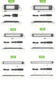 TuYaアプリコントロール付き20W-60WスマートアクアリウムライトRGBProフルスペクトル24/7照明サイクル8タイマープログラム可能なDIYオプション