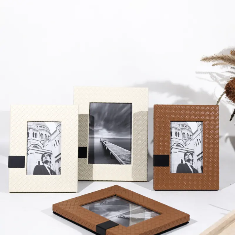 Creative Woven Leather Picture Frame Simple Photo Frame Ornaments Table Decoration Photo Frame
