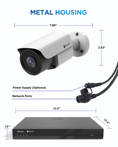 Kit de cámara de seguridad profesional para exteriores Audio bidireccional 16CH Sistema de cámara IP PoE con detección humana - Product Image 4