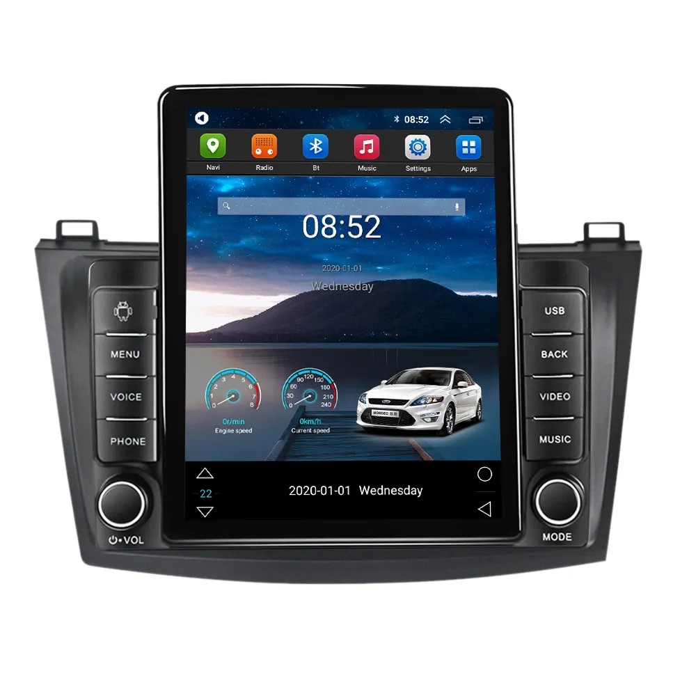 MEKEDE Android11 8+128 GB IPS 2.5D Bildschirm Autoradio für Mazda 3 2010-2012 Car-Play+Auto Tastenleuchten BT Stereo Auto-Multimedia