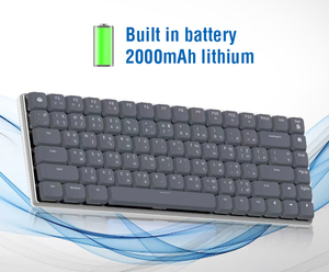 Gateron Switch Perfil inferior Delgado Teclado mecánico personalizado para juegos Nuevo Bluetooth Inalámbrico con cable Tipo C Interfaz USB LED Azul - Product Image 6