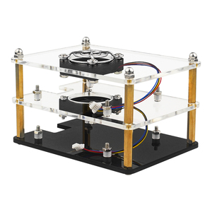 <strong>Raspberry</strong> <strong>Pi</strong> 5 Multi Layered Transparent Acrylic Shell Protective Cluster <strong>Case</strong> with Cooling Fan for RPI 5 - Product Image 1