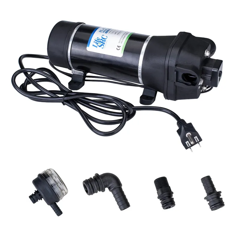 Água Bomba de Diafragma Auto Priming, 45PSI 4.5GPM 17L/min Alta Pressão 110V Bomba de Água com Filtro para Caravana, RV, Barco, marinha,