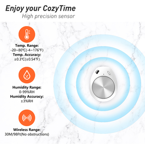 Termómetro inalámbrico digital para el hogar, higrómetro con sensor de humedad y temperatura de registro de memoria máxima mínima, reloj despertador CT01