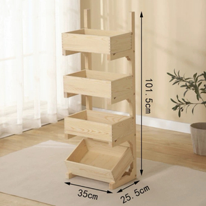 Bán buôn tùy chỉnh bằng gỗ bánh mì <span class=keywords><strong>Rack</strong></span> hiển thị cổ điển món tráng miệng bakeshop carton lưu trữ chủ sở hữu tùy chỉnh Giải pháp lưu trữ - Product Image 3