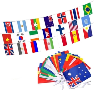 Promoción al por mayor personalizado barato 14*21cm banderines poliéster cadena bandera con serigrafía Digital - Product Image 1