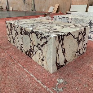 Mesa de centro de lujo italiana de alta gama, rosa, Calacatta, Viola, mármol, Rectangular, bloque de zócalo, nuevo diseño - Product Image 3