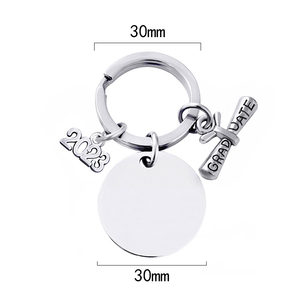נירוסטה בוגר Keychain מעמד בכיר של 2023 מפתח שרשרת שלי סיפור הוא רק מתחיל סיום מתנה בוגר Keychain