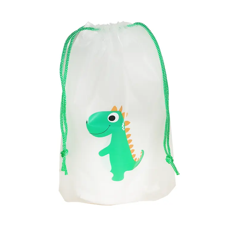 Grand sac à cordon écologique personnalisé pochette transparente en plastique givré emballage pochette en Poly pour vêtements