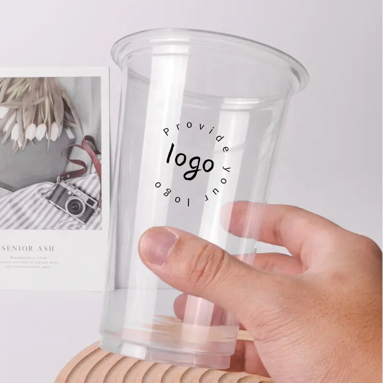 Taza de plástico transparente desechable ecológica para fiesta con logotipo personalizado de Cundao, recipiente transparente para café frío para llevar, tazas para postre