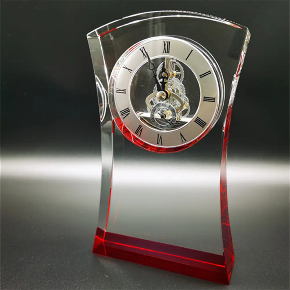 Tùy Chỉnh Logo Pha Lê Cá Nhân Trophy Bàn Thường Vụ Đồng Hồ 3d Khắc Laser Lưu Niệm Xem Giải Thưởng