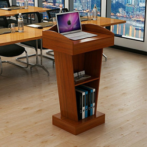 批发价格现代新型木质设计演讲讲台地板站立讲台前台柜台桌 - Product Image 2