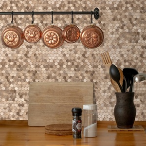 VividTiles самоклеящаяся металлическая плитка для пилинга и палки для кухни серебристо-Золотая алюминиевая поверхность - Product Image 6