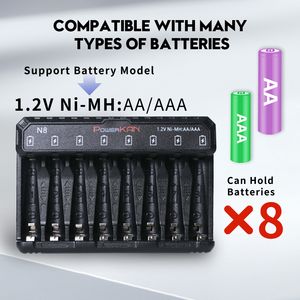 N8 8スロットユニバーサルUSB 12Vスマート充電器LEDディスプレイインテリジェント認識Ni-MH/Ni-CD AAトリプルバッテリー充電 - Product Image 4