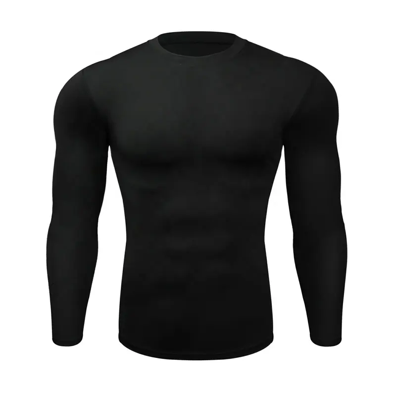 Camiseta de gimnasio personalizada, camiseta de compresión de rendimiento hecha a medida, conjunto de manga larga para entrenamiento y fitness, barata