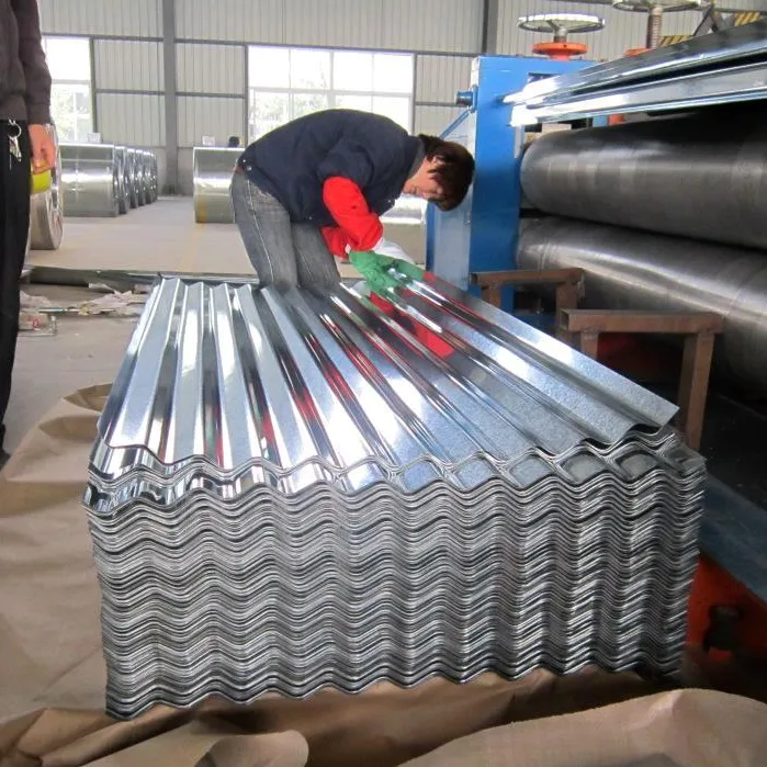 Tôle de toiture en acier ondulé, pré-peint, revêtement de couleur Zinc Aluminium Gi Ibr fer