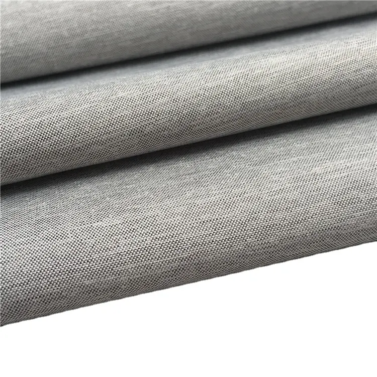 150D Fine Plain Cationic Two-Tone Bamboo Slub Style Mini Matt Fabric Polyester Imitated Linen Cloth For Shirts Summer Clothing