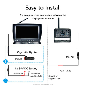 Inalámbrico impermeable IP68 Ir visión nocturna cámara de visión trasera de respaldo y 720P 7 pulgadas 1/2/4 SISTEMA DE Monitor cuádruple para RV/remolque/camión - Product Image 6