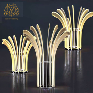 Sáng tạo kim loại phát quang cây Đèn sàn cong lá cây trang trí ánh sáng cho đám cưới sân khấu lối đi trang trí nền - Product Image 5