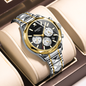 NIBOSI 2608 3D Diamond <strong>Design</strong> Waterproof Men Quartz Watches Stainless Steel Strap Wristwatch - Product Image 6