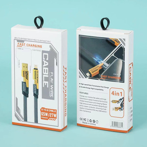 สายดาต้ามัลติฟังก์ชั่น4-in-1 65W สำหรับ Huawei Type-C PD27W ชาร์จเร็วแบบสากลสำหรับชาร์จแอปเปิ้ลแจ็คเก็ตไนล่อนถักเปีย - Product Image 6