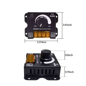 Knob <strong>Dimmers</strong> 12-24V 30A High Power <strong>LED</strong> Strip Light <strong>PWM</strong> Dimming <strong>Controller</strong> Steel Case 12V 24V 36V 48V rotating rotary <strong>LED</strong> <strong>Dimmer</strong> - Product Image 2