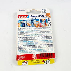 Tesa Powerstrips 58000 Large Weighing <strong>up</strong> to 2 kg for the Removable Fixation of Flat Objects Self <strong>Adhesive</strong> Double Sided Strips - Product Image 2