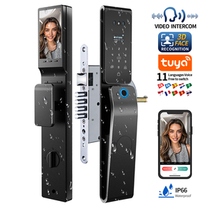 Tuya Wifi su geçirmez akıllı kapı bakmak için yüz tanıma dijital kilit kart anahtar ahşap kapı biyometrik parmak izi Video çağrı - Product Image 1