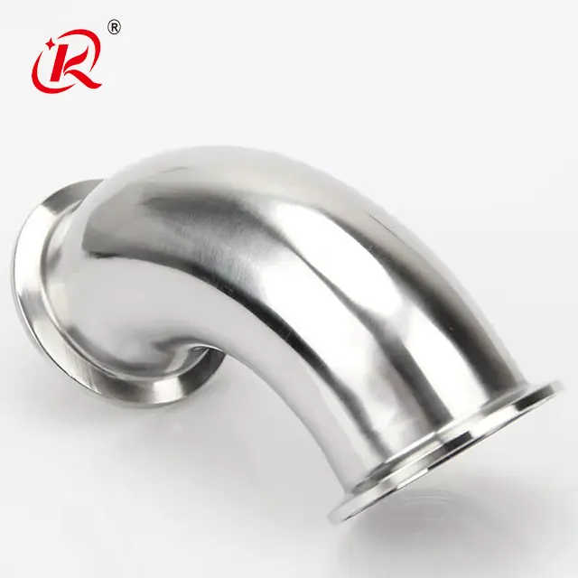 Wenzhou KQ SS 304 201 Stainless Steel welded pipe fitting 2 inch 90 Degree 95mm 635mm Sanitary suppliers tri clamp elbow