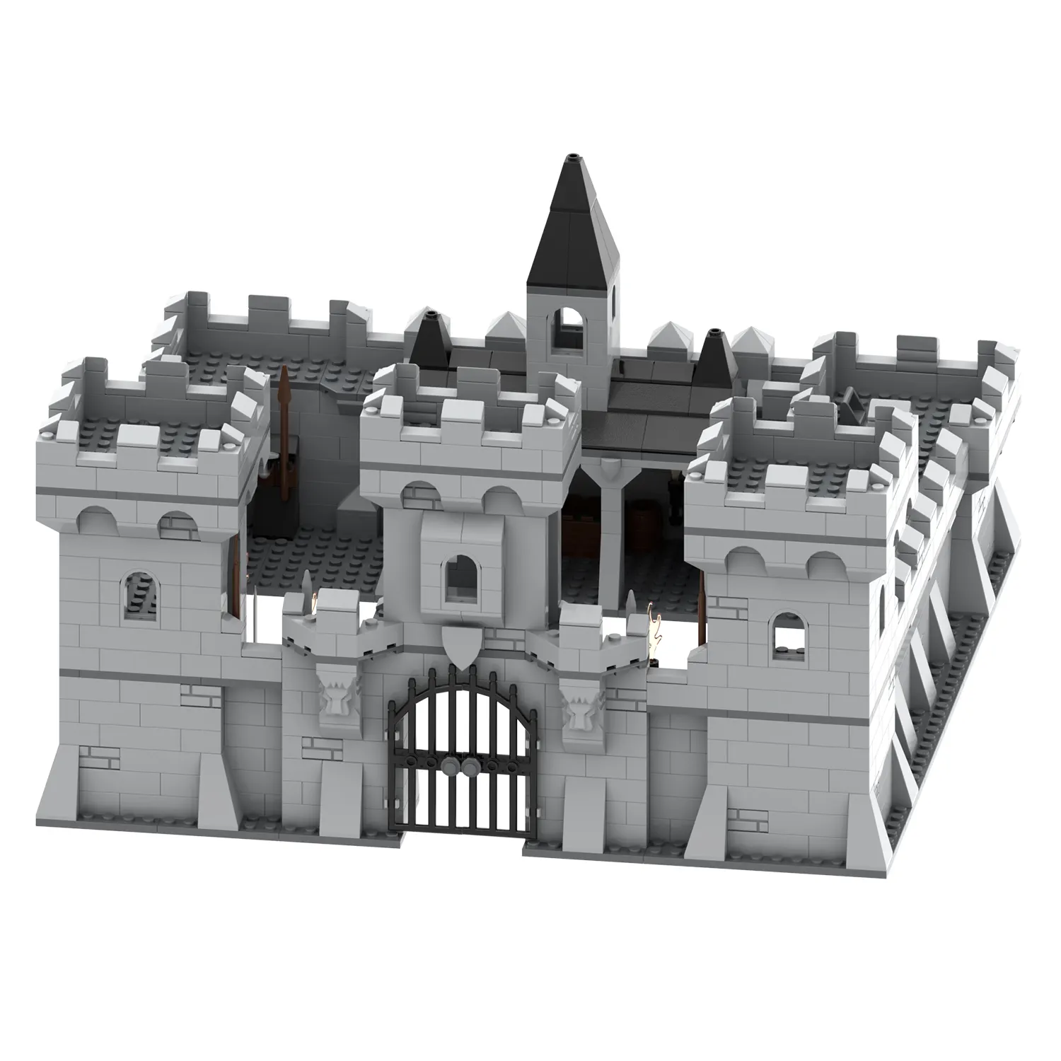 Castillo Medieval 8 en 1 de la Segunda Guerra Mundial, juego de bloques de construcción militar de la Segunda Guerra Mundial, modelo de bloques de construcción para niños, juguetes de rompecabezas