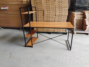 Escritorio de ordenador con estantes de almacenamiento de 3 capas, mesa de ordenador de uso doméstico, de 2 a 3 niveles - Product Image 6