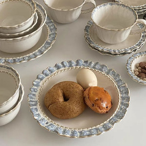 Hiện đại màu xanh khói gốm bộ đồ ăn thiết lập món ăn sâu súp và bát cơm nhiều người tấm và bát cho bữa tiệc cho hộ gia đình sử dụng - Product Image 3