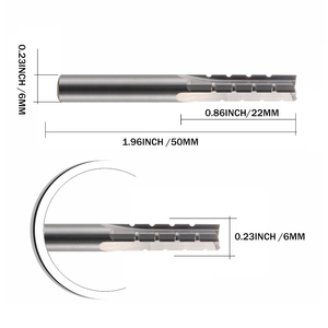 HOZLY 3Flutes เครื่องตัดกัดตรงสําหรับไม้ CNC Router บิตทังสเตนเหล็กเครื่องตัดไม้เอ็นมิลล์ - Product Image 5