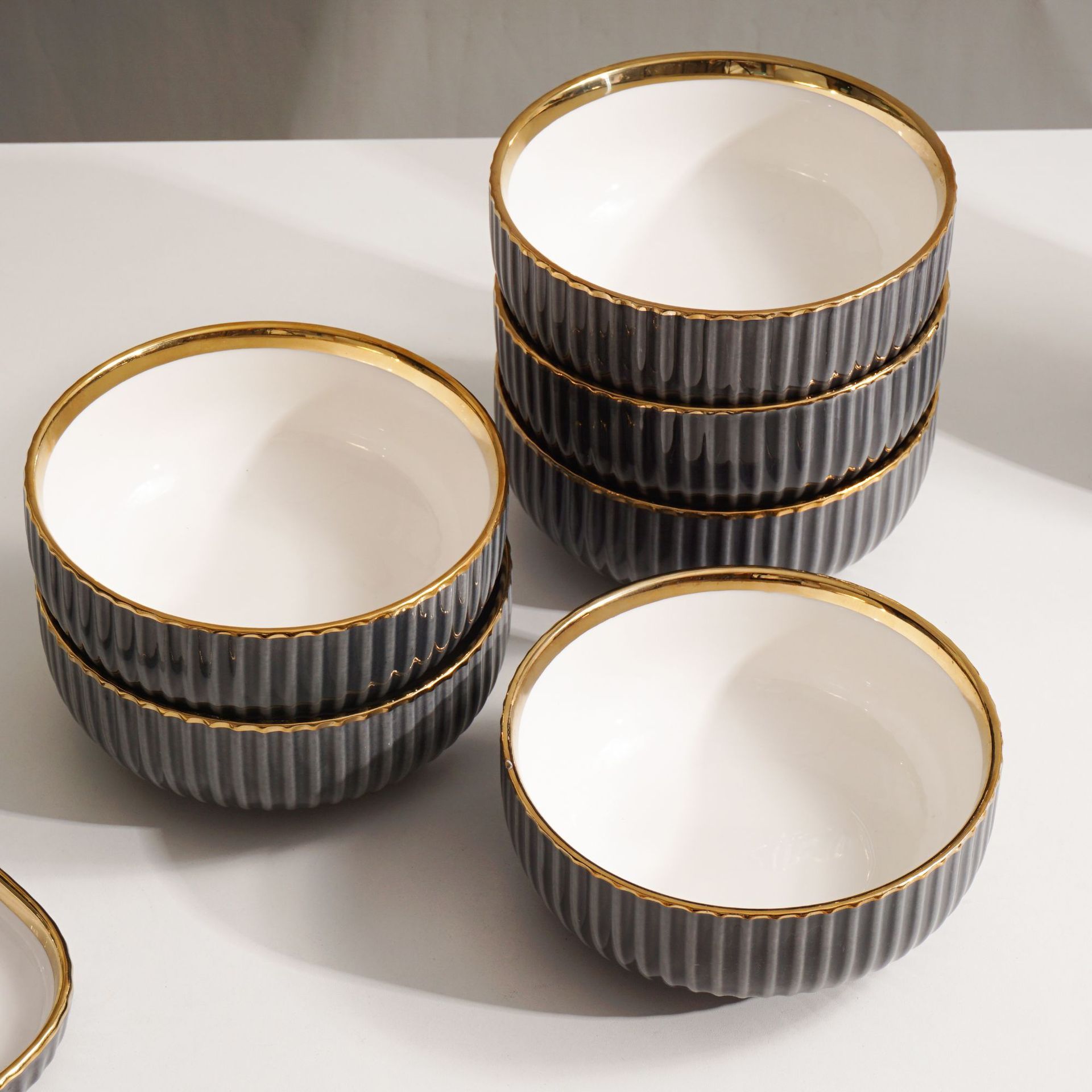 5.5inch vertical round bowls (gray) *6 pieces