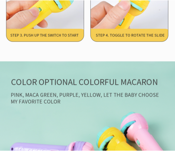 Projector Flashlight Slide Projector Flashlight Projection Light Toy Slide Flashlight Lamp,Halloween Gift For Kids